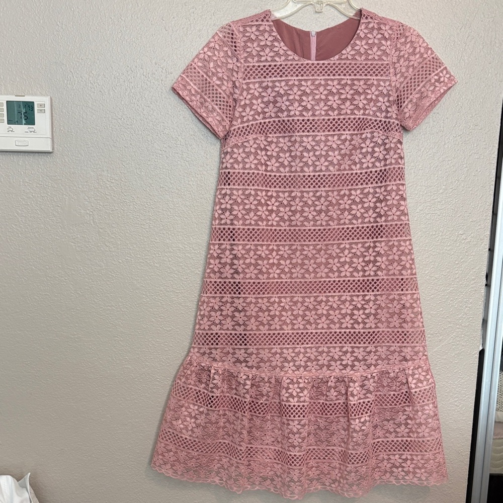 Elegant Pink Lace Dress